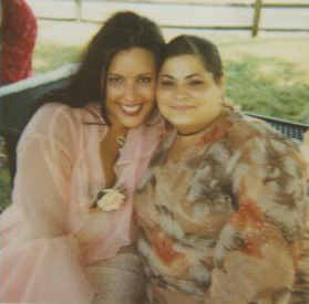 Benita & Margie "cuddles" at my wedding 8/10/2002