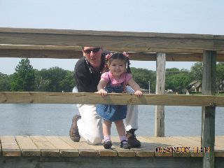 Liz and her daddy (Craig) on the Bridge at the park