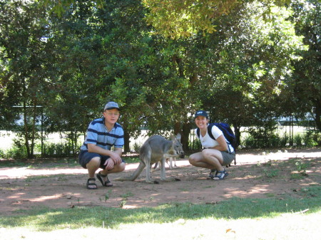 Steve Irwin's Zoo with a kangaroo