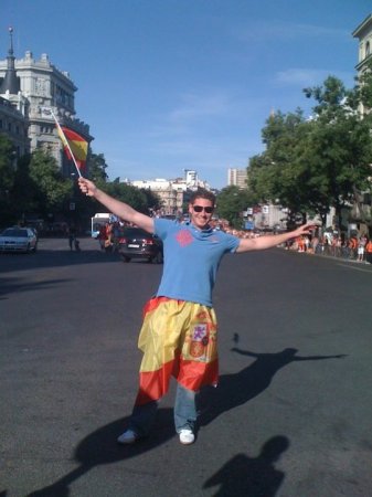 Trent celebrating Spain's World Cup victory!