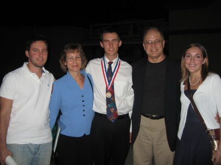 From left: Chris (son), Barbara (wife), Jonathan (son), Me, Jessica (Jonathan's girlfriend)