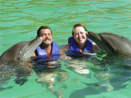 swimming with the dolphins in Mexico