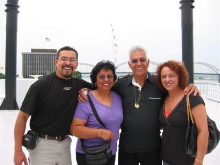 My husband Jose w/his dad, stepmom & sister