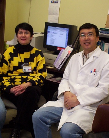 With research associate Dr. Yu Hu