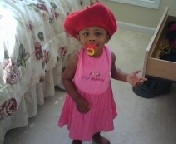 Maddison in grandma's hat drawer