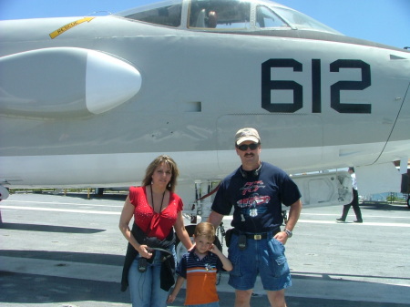 The Denk family, aboard the USS Midway