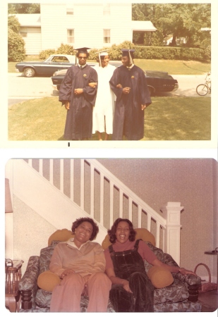 John Hardiman, Patti and Melvin Stewart on Graduation Day 1970, Linda Thaggard and Patti, hanging out at my house.