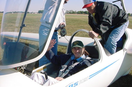 just before take off in glider