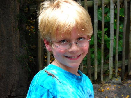 Derek with JoeBob the lizard