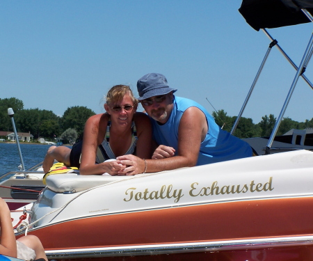 me and sue on the boat chillin