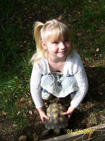 My baby Jessie (4 yrs old) and the Turtle..