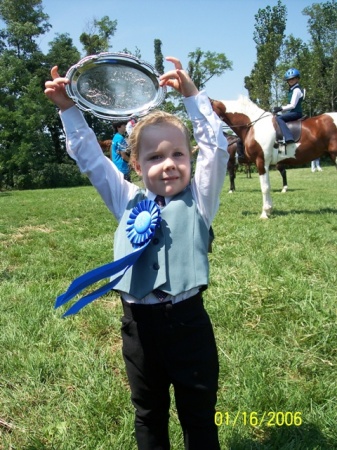 Jayna with Blue Ribbon and Silver Plate