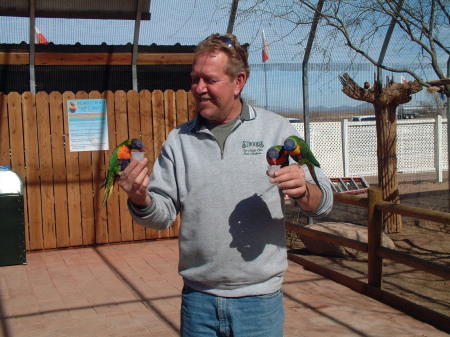 Joel at bird farm