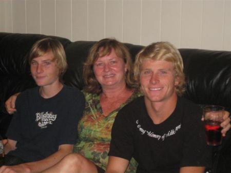 My sons, Mike and Mark, with Aunty Celene