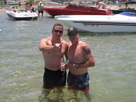Paul Shigo and Matt at the river