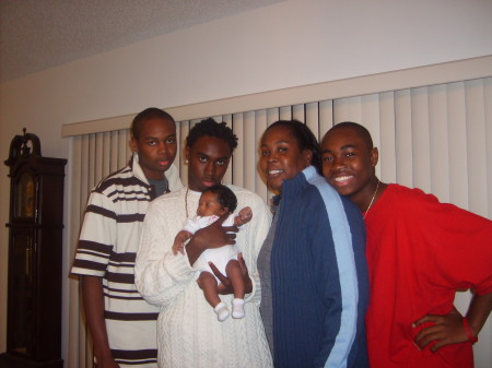 Me & my three son's and myyh 1st grand child