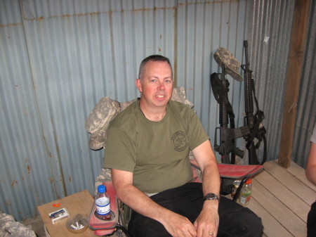 Relaxing at Bagram Airfield, Afghanistan