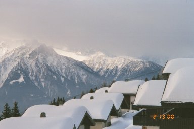 Skiing the Alps in 2000.