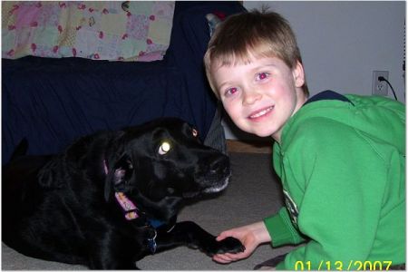 Garrett 7 and his dog Zoe