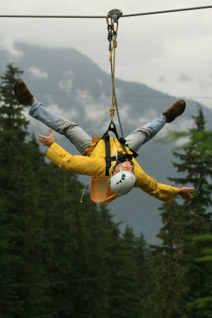 Upside-down Zip-Trekking in Whistler, BC