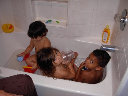 Grandkids in the tub