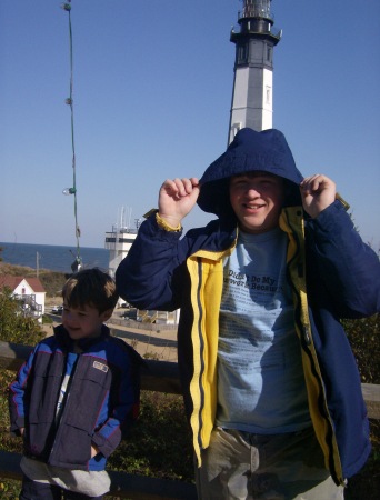 Josh and Ethan at Fort Henry Lighthouse.