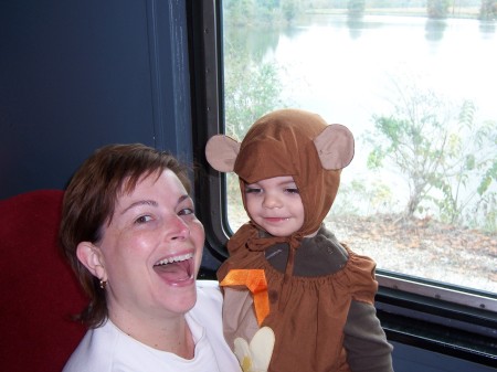 Mommy & Zack on the Halloween Train