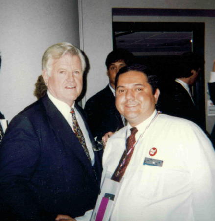 With Sen. Ted Kenndey at the Demo Natl Con Chi 1996