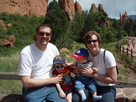 The Hunt Family (me, my wife Marcie, and the boys) at Garden of the Gods