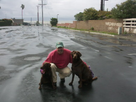 Husband Gary with Zoe (right) & Piper (left)