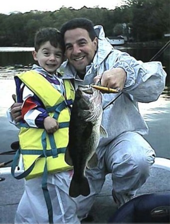 Me and TJ on our boat