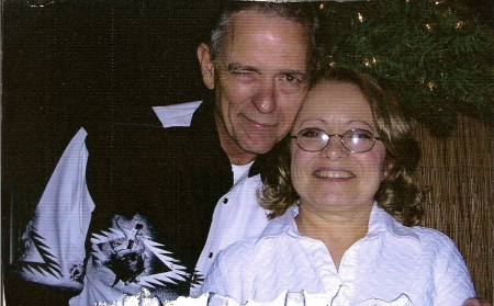 My honey and & at a Christmas party we had in Florida.
