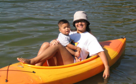 N8 & Sandy Kayaking on the Uvas Damn near Gilroy, Ca