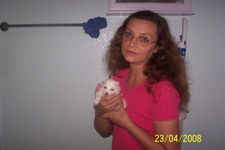 Me with one of the puppies