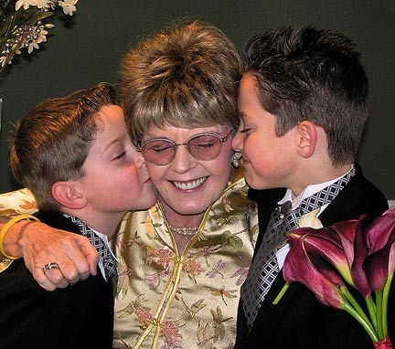 Grandmother and grandsons