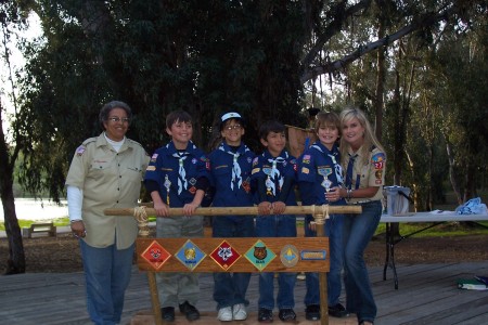 Kenny M. bridging over to a new level of cub scouts , we are at the end!