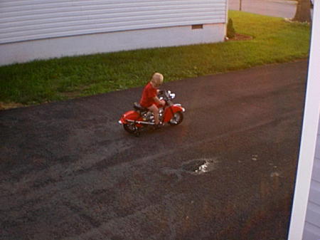 Osten on his motorcycle