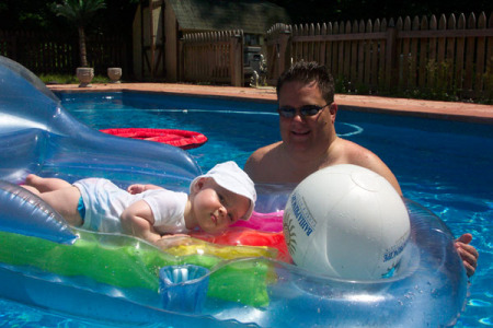Baby Sean in pool