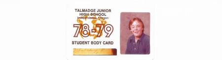 Talmadge Jr. High School Student Body Card.