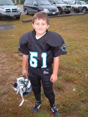 my son Tony after a game