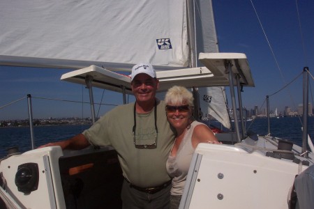 On our sailboat in San Diego