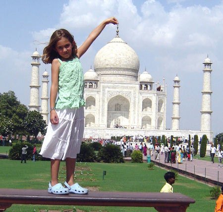 Emma at the Taj Mahal in India