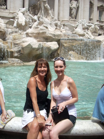 Karin & Monique at Trevi Fountain, Rome - June 2007