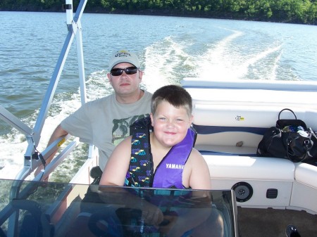 Me and Dylan on the boat