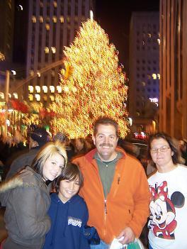 Rockefeller center with Kathy and our kids.