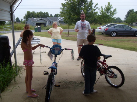 The twins with there new bikes