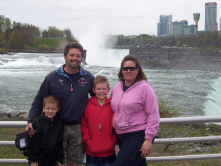 my family Mike,Conner Hunter and I at the Falls in Canada may of 07
