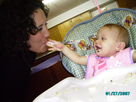 My daughter and I on her First Birthday