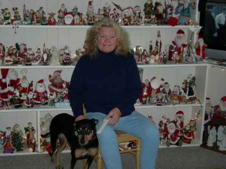 Chistmas with 350 Santas and my dog.