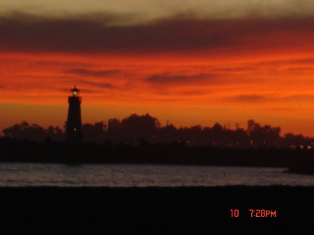 Santa Cruz Harbor at sunset